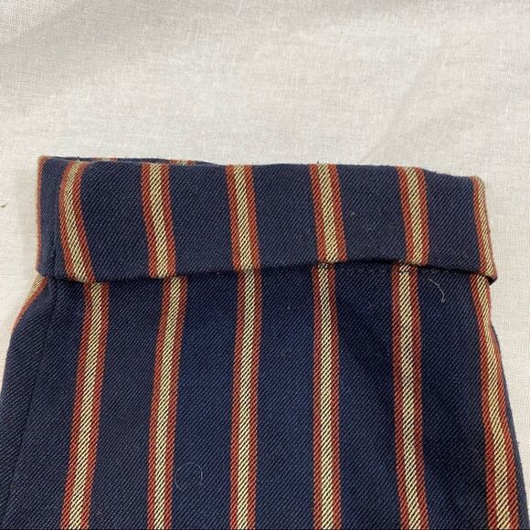 Zara Striped Navy Paper Bag Trousers with Belt XS - Picture 14 of 15